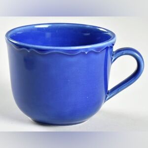 Vintage Varages Luberon Blue Colbalt Collection Ceramic Flat Cup Made in France